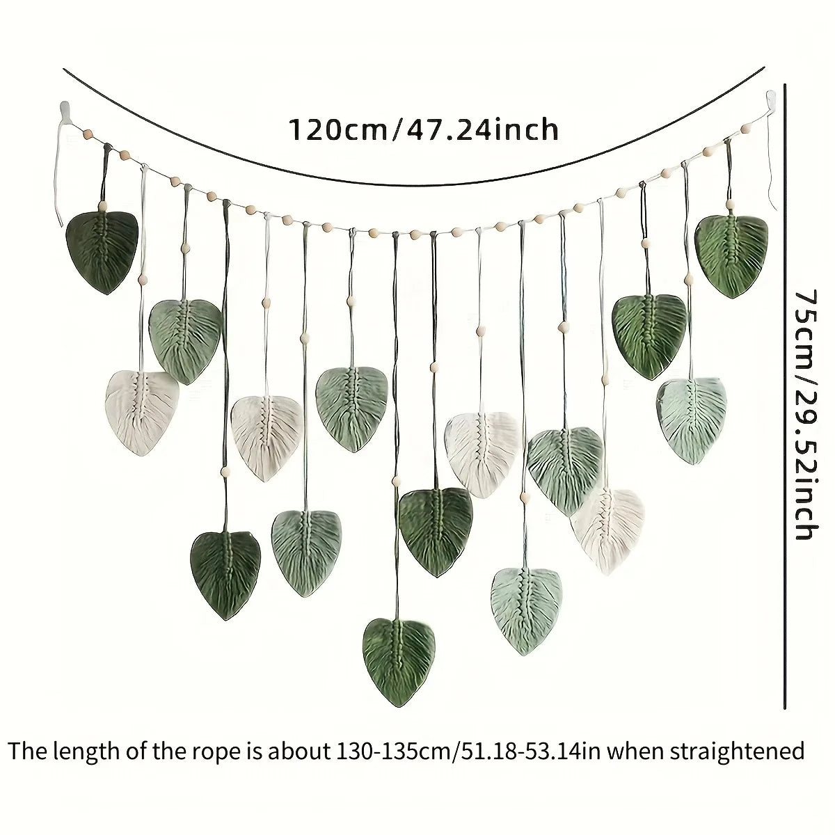 Macramé mural bohème – Jungle (120 × 75 cm)