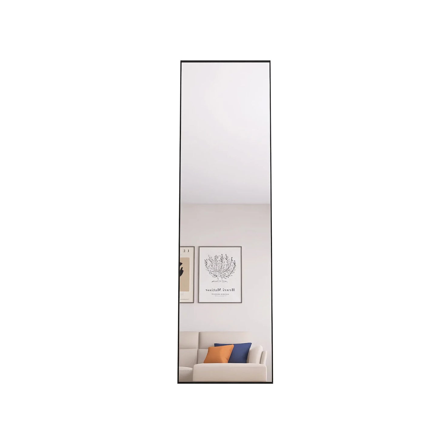 Miroir mural  – Cadre métal & verre renforcé (140 × 40 cm)