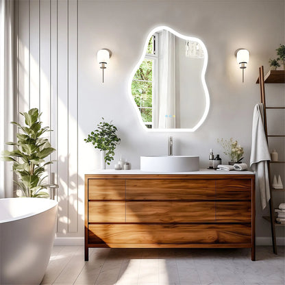 Miroir LED mural en forme de nuage – Antibuée et tactile