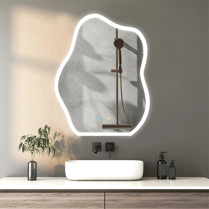 Miroir LED mural en forme de nuage – Antibuée et tactile
