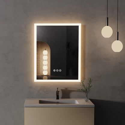 Miroir LED carré avec cadre en alliage d’aluminium