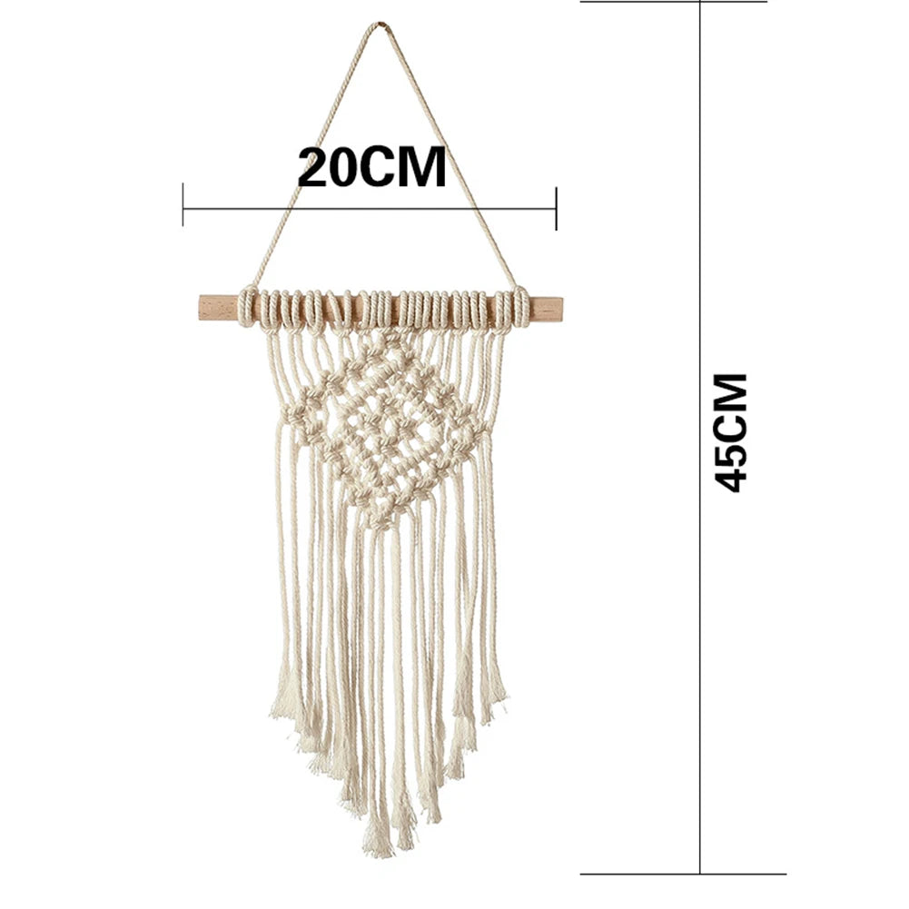 Macramé mural beige (20 cm x 45 cm)