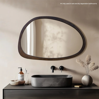 Miroir mural asymétrique en bois  – Design italien