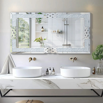 Miroir mural rectangulaire effet diamant