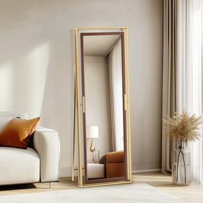 Miroir mural pleine longueur  Brun & Or Mat
