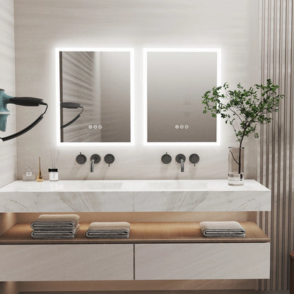 Miroir LED carré avec cadre en alliage d’aluminium