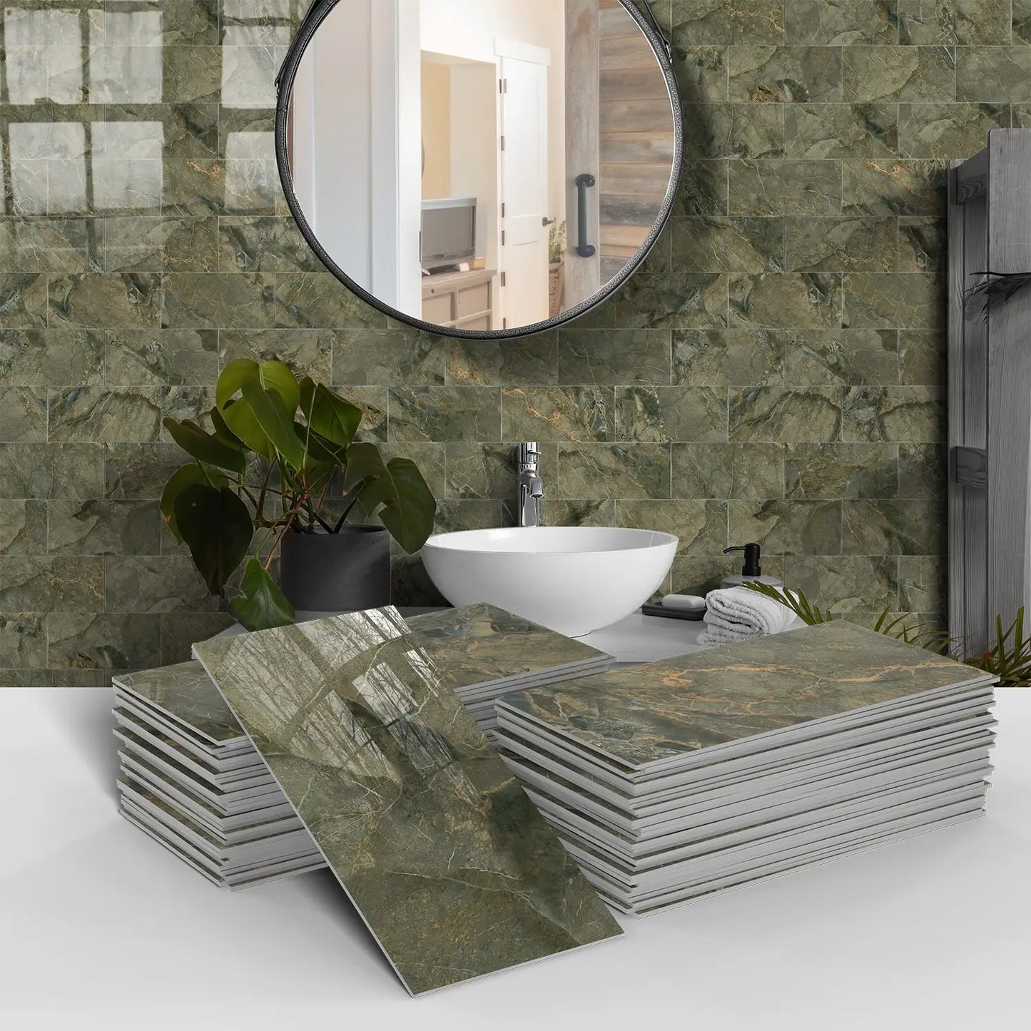 Panneau mural 3D - Effet Carrelage (10 x 20 cm)