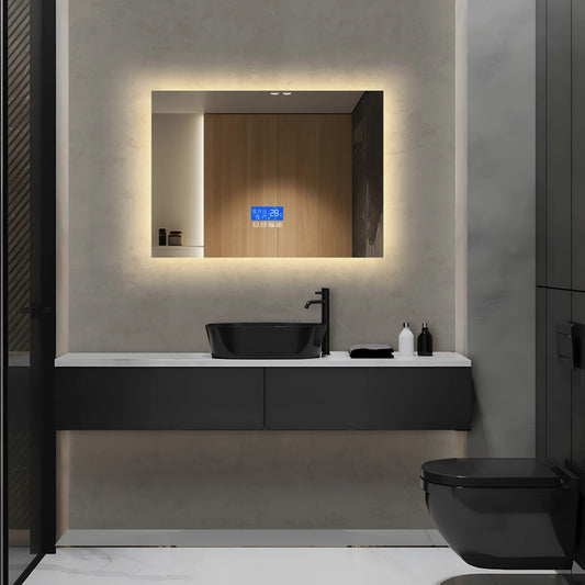 Miroir LED de salle de bain – Éclairage 3 couleurs & antibuée