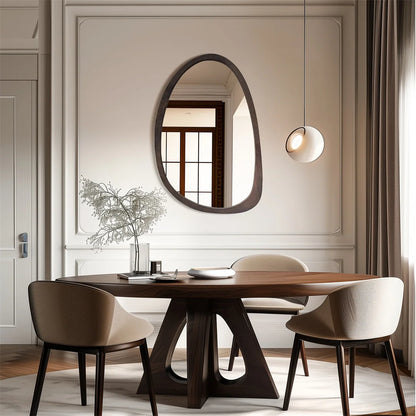 Miroir mural asymétrique en bois  – Design italien