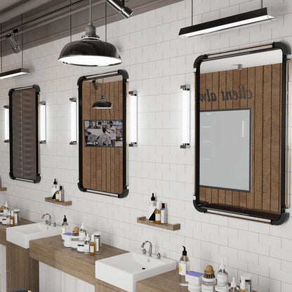 Miroir mural vintage industriel – Métal vieilli & style rétro (90 × 60 cm)