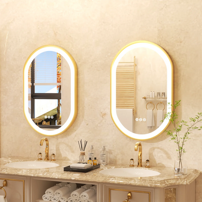 Miroir LED ovale moderne avec fonction anti-buée