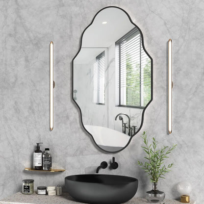 Miroir mural irrégulier doré – 116 x 66 cm