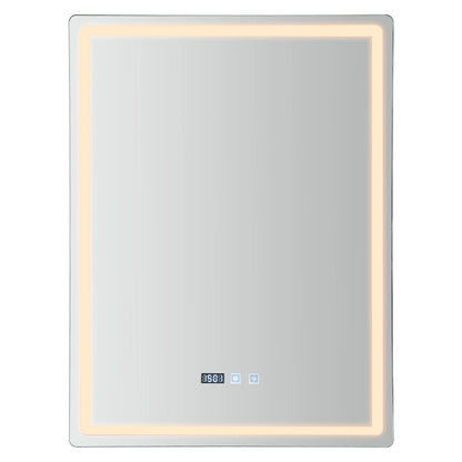 Miroir LED pour salle de bain anti-buée avec affichage intégré
