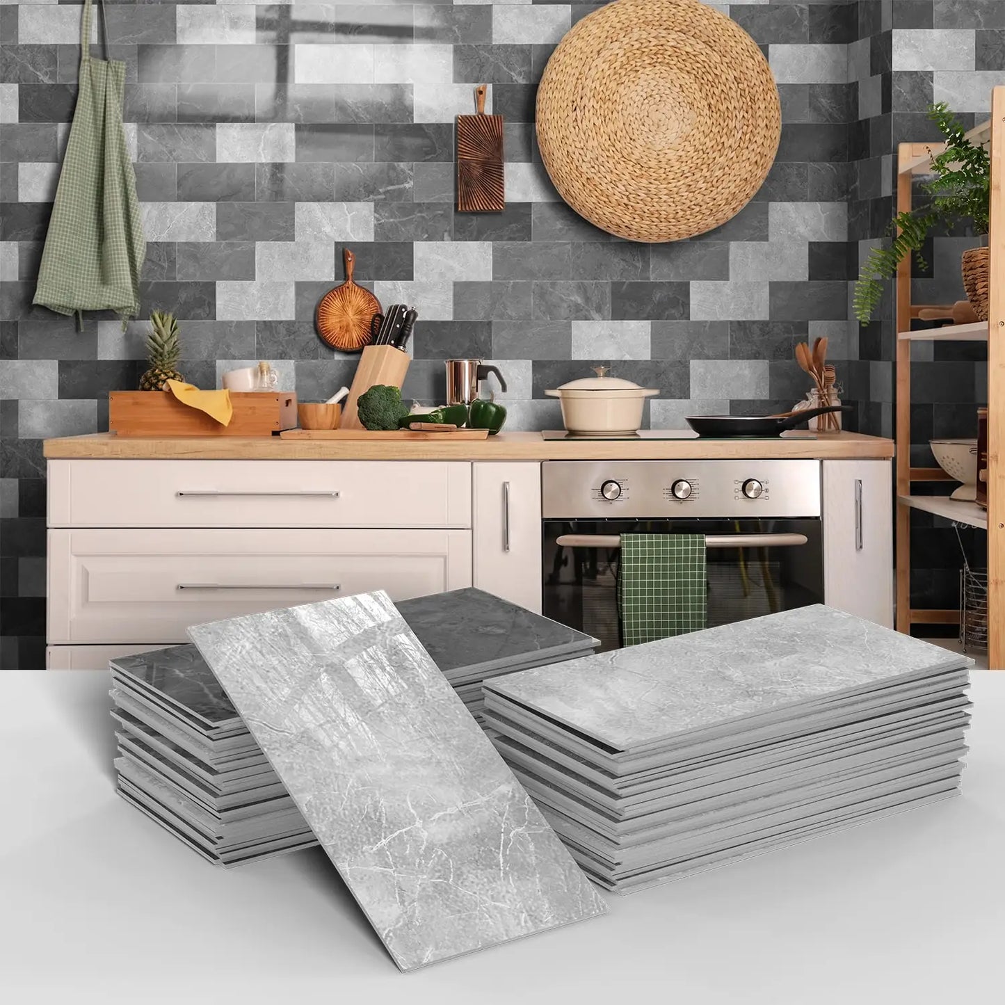 Panneau mural 3D - Effet Carrelage (10 x 20 cm)