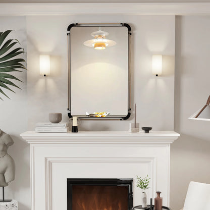 Miroir mural vintage industriel – Métal vieilli & style rétro (90 × 60 cm)