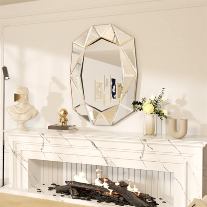 Miroir mural rectangulaire avec cadre biseauté – 72 x 100 cm