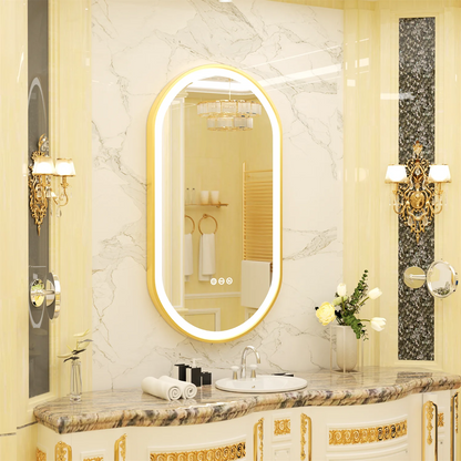 Miroir LED ovale moderne avec fonction anti-buée