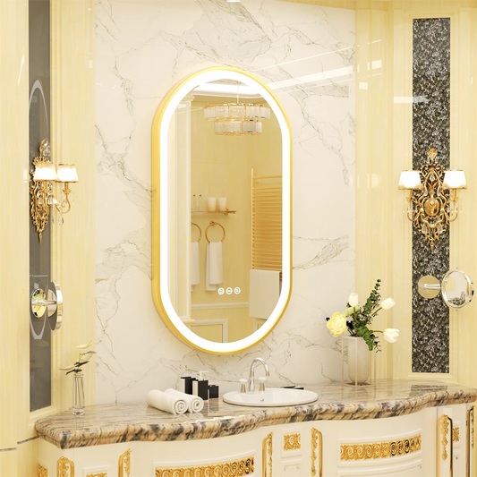 Miroir LED ovale moderne avec fonction anti-buée