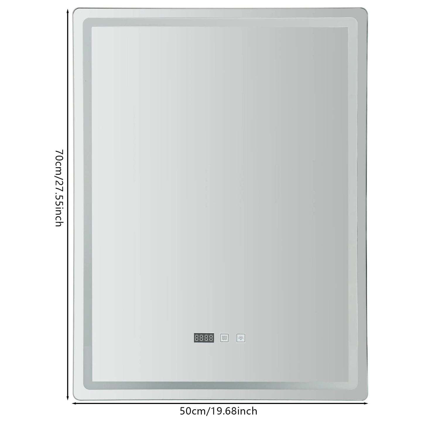 Miroir LED pour salle de bain anti-buée avec affichage intégré