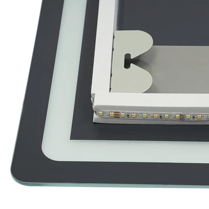 Miroir LED pour salle de bain anti-buée avec affichage intégré