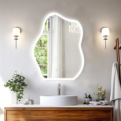 Miroir LED mural en forme de nuage – Antibuée et tactile