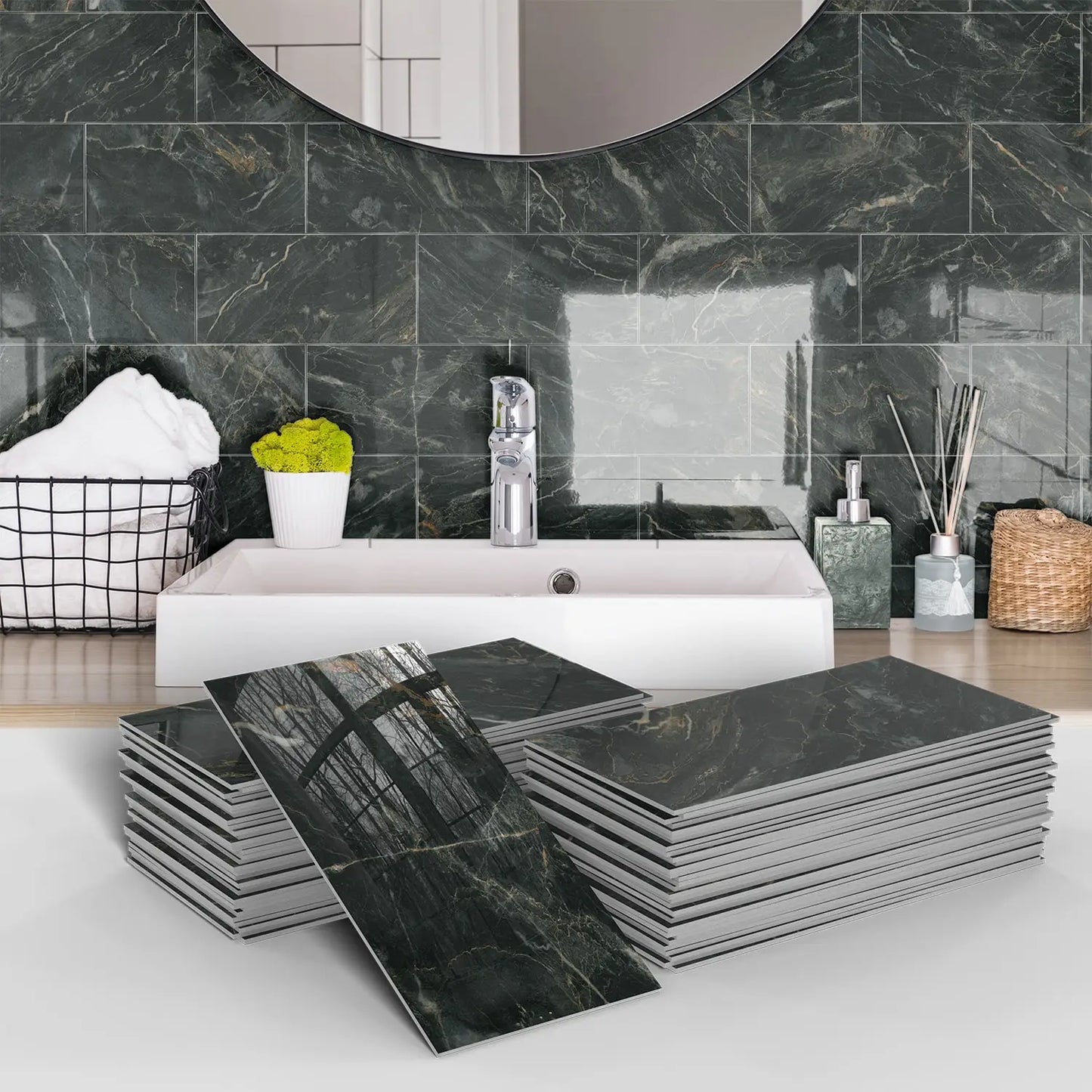 Panneau mural 3D - Effet Carrelage (10 x 20 cm)