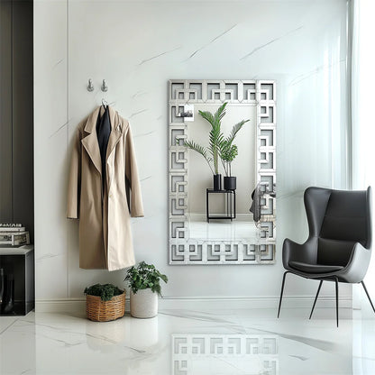 Miroir mural rectangulaire argent