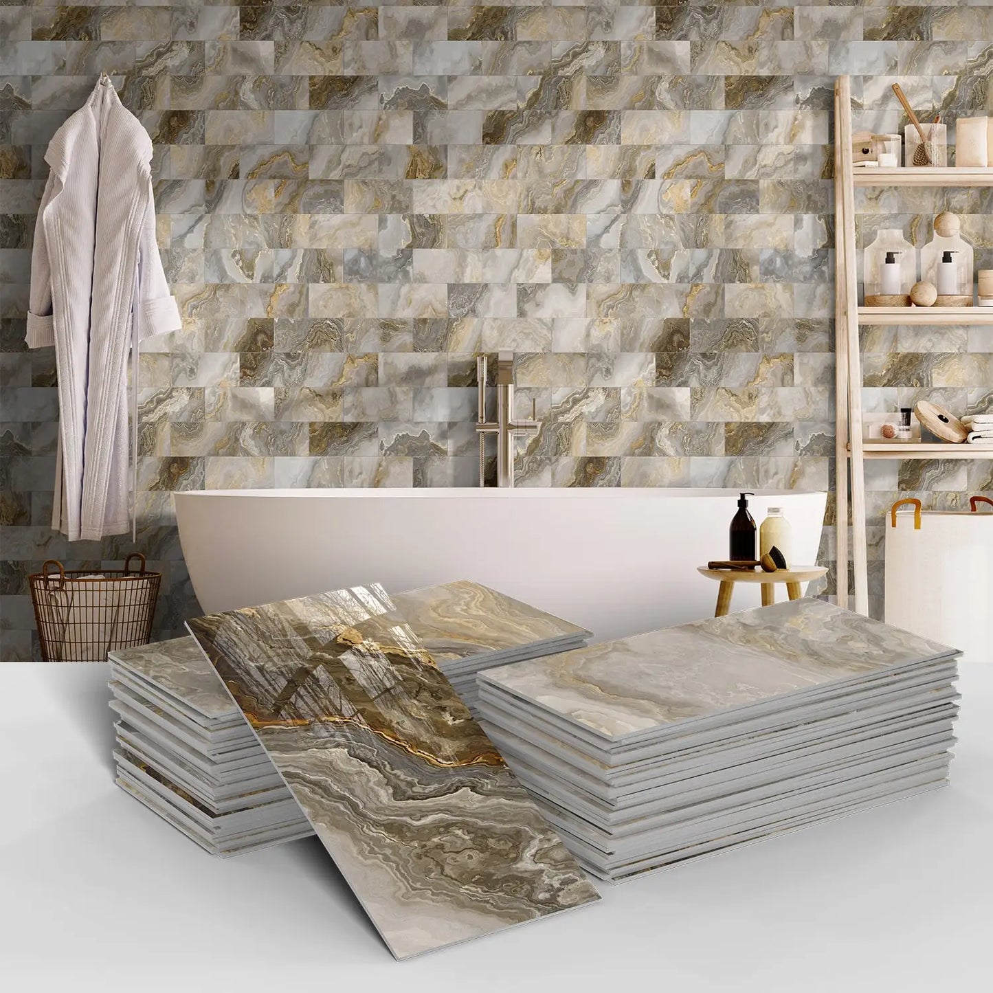 Panneau mural 3D - Effet Carrelage (10 x 20 cm)