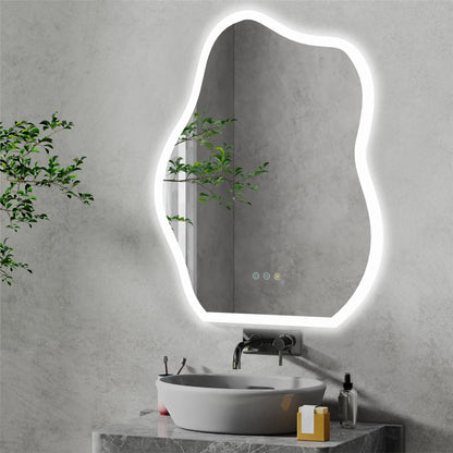 Miroir LED mural en forme de nuage – Antibuée et tactile