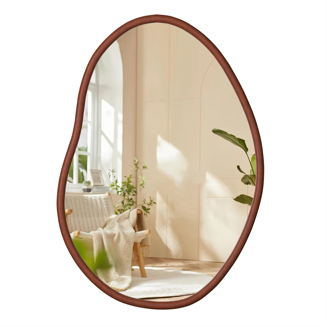 Miroir mural asymétrique en bois de hêtre – Design italien