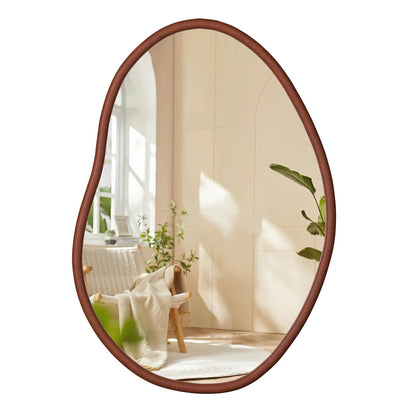 Miroir mural asymétrique en bois de hêtre – Design italien
