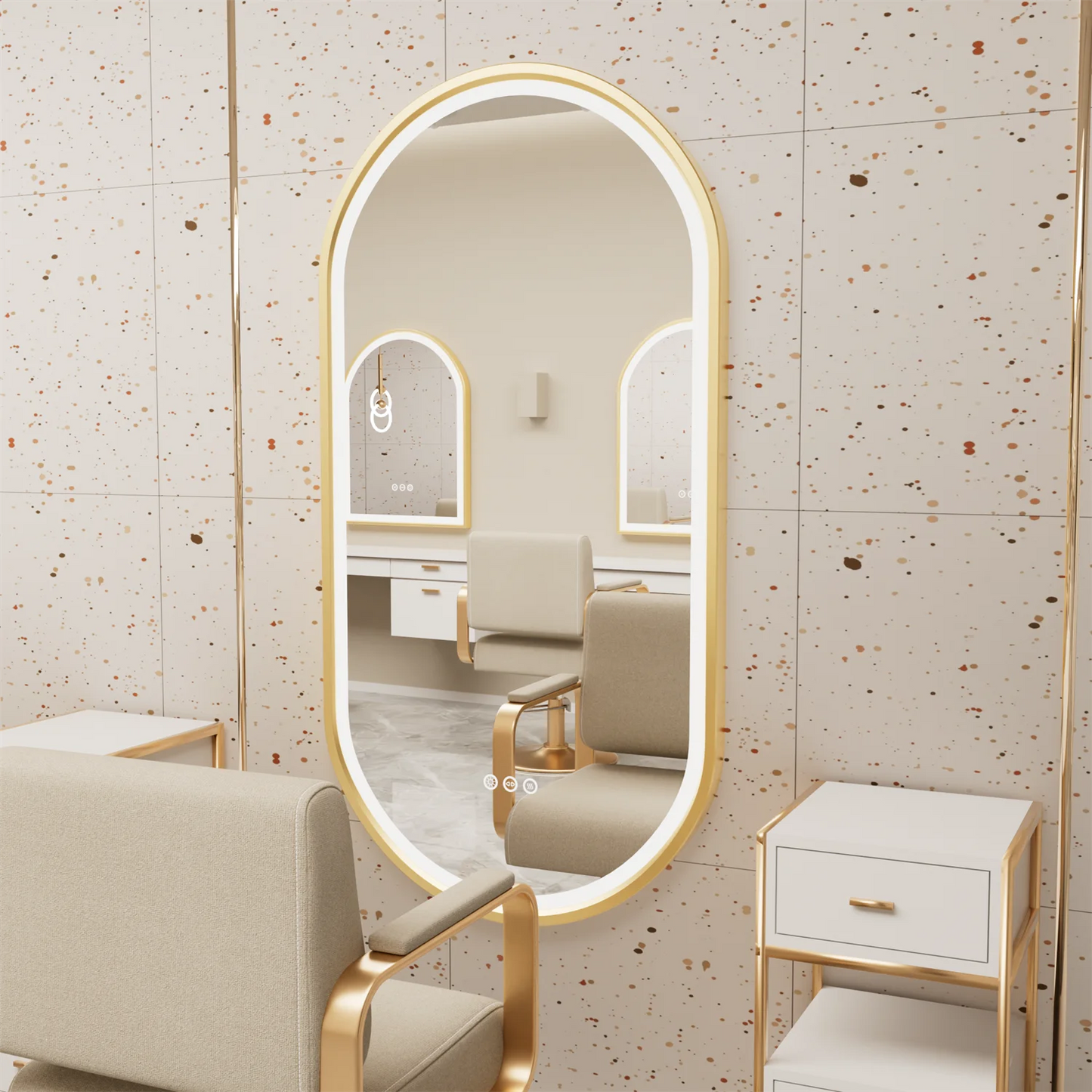 Miroir LED ovale moderne avec fonction anti-buée