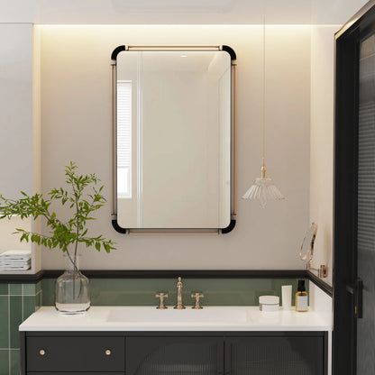 Miroir mural vintage industriel – Métal vieilli & style rétro (90 × 60 cm)