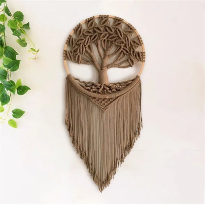 Macramé mural bohème – Arbre de vie (30 × 75 cm)