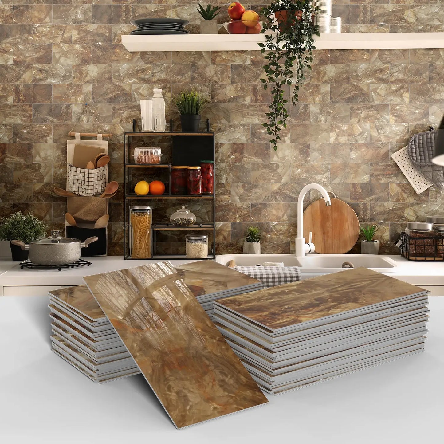 Panneau mural 3D - Effet Carrelage (10 x 20 cm)