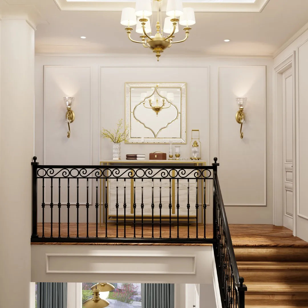 Miroir mural carré argent & bordure dorée – Élégance chic (60 × 60 cm)