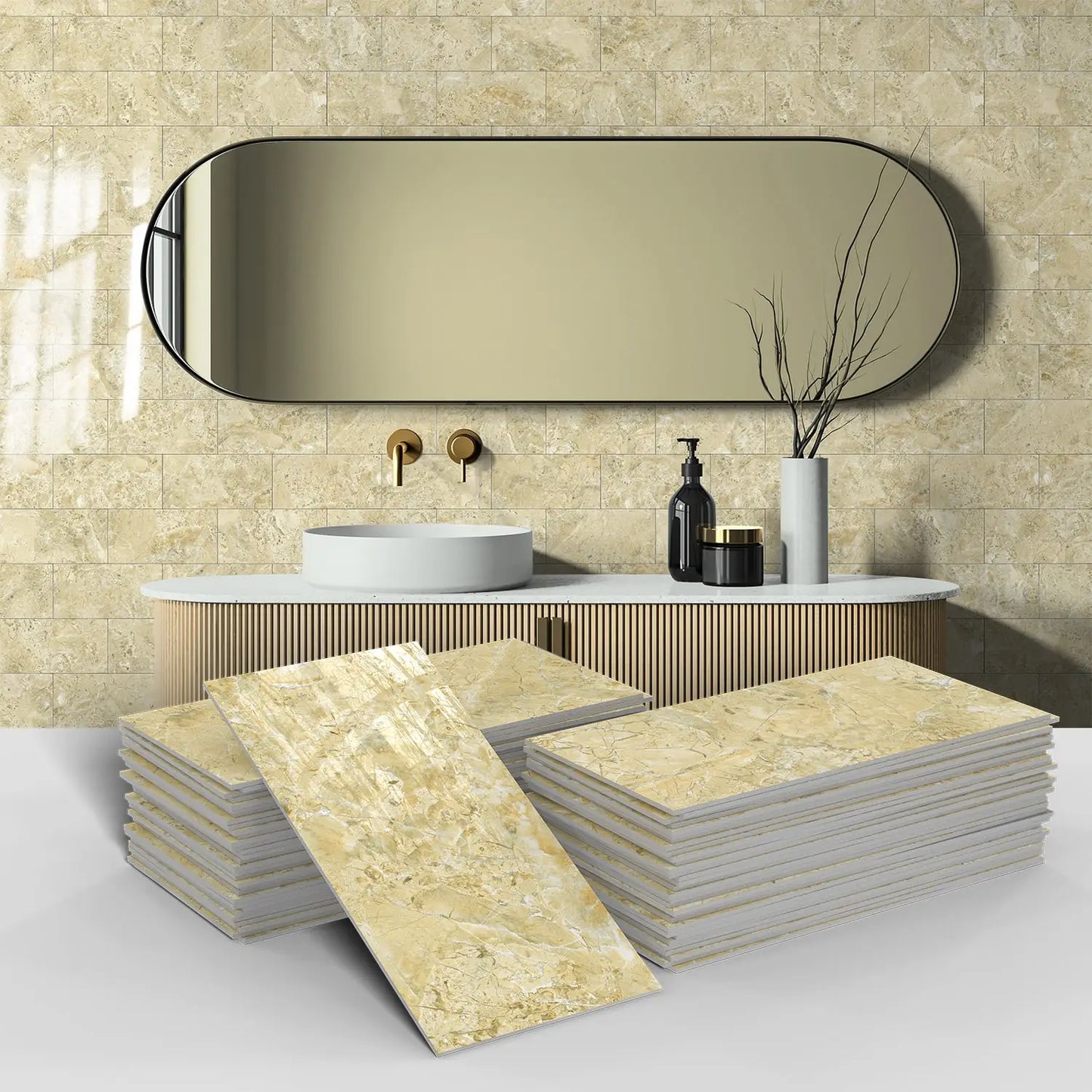 Panneau mural 3D - Effet Carrelage (10 x 20 cm)