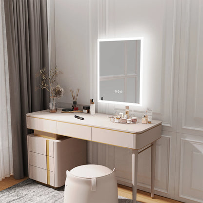 Miroir LED carré avec cadre en alliage d’aluminium