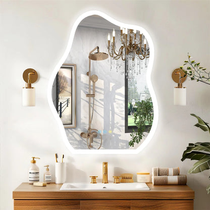 Miroir LED mural en forme de nuage – Antibuée et tactile
