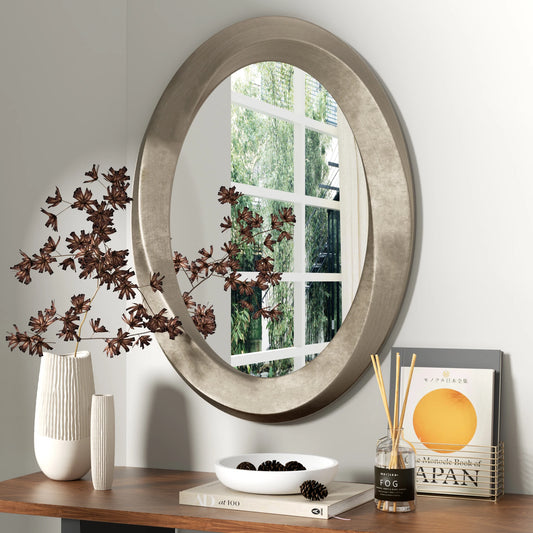 Miroir mural ovale en or baroque antique