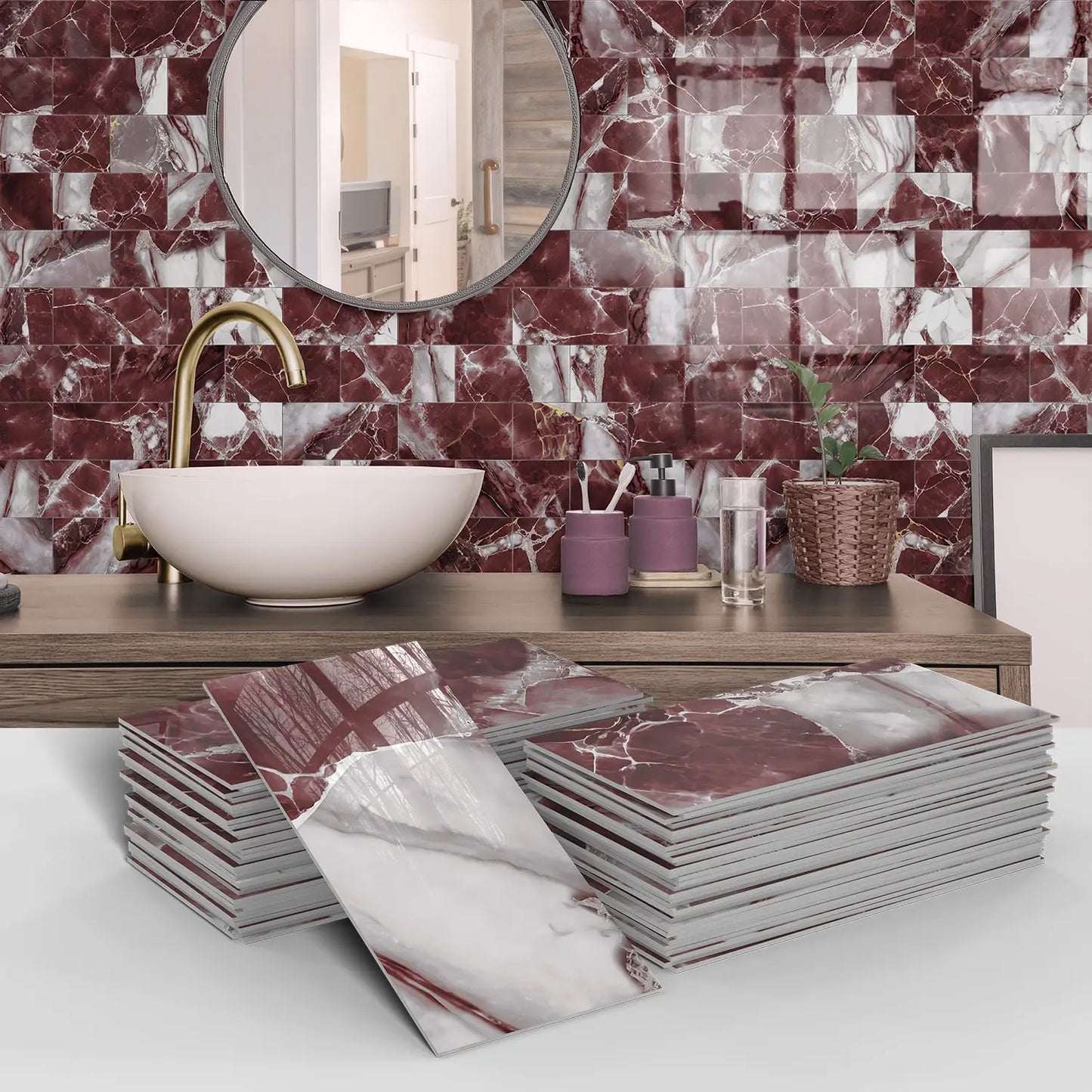 Panneau mural 3D - Effet Carrelage (10 x 20 cm)