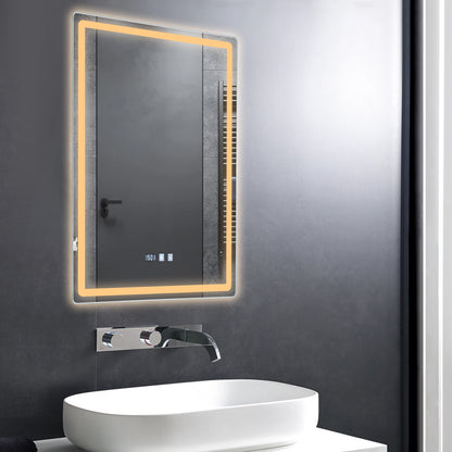 Miroir LED pour salle de bain anti-buée avec affichage intégré