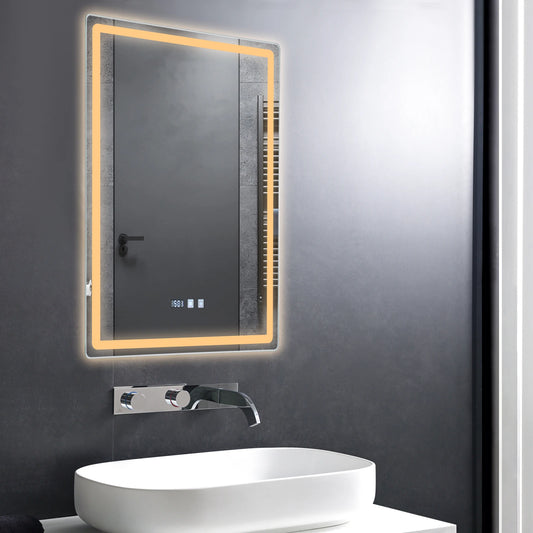 Miroir LED pour salle de bain anti-buée avec affichage intégré