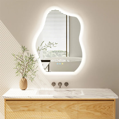 Miroir LED mural en forme de nuage – Antibuée et tactile