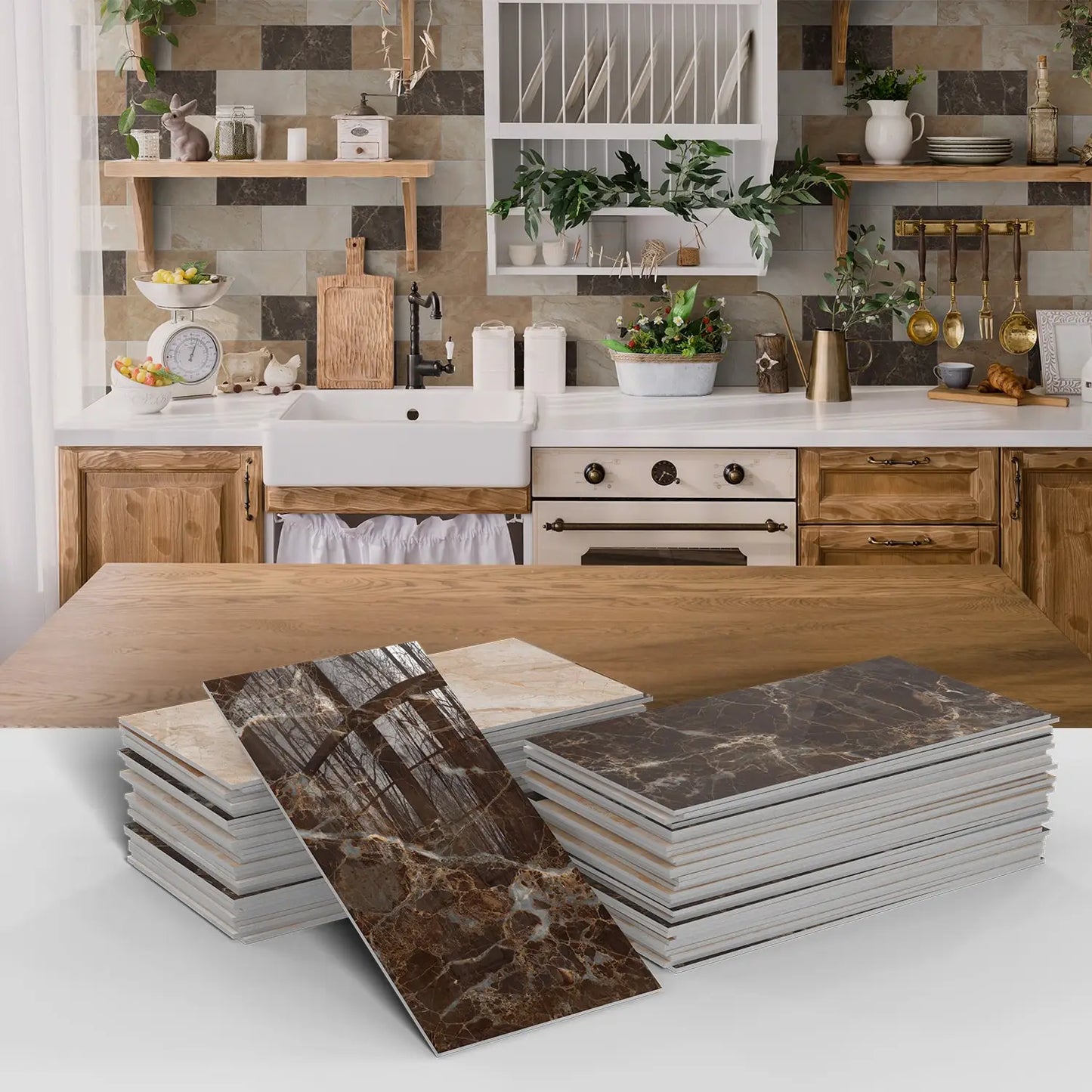 Panneau mural 3D - Effet Carrelage (10 x 20 cm)