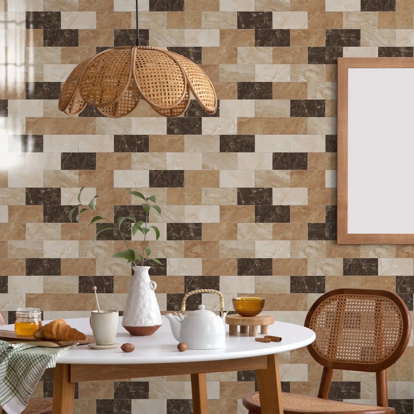 Panneau mural 3D - Effet Carrelage (10 x 20 cm)