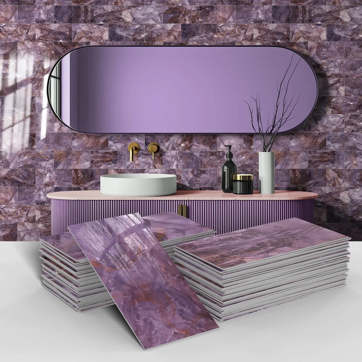 Panneau mural 3D - Effet Carrelage (10 x 20 cm)